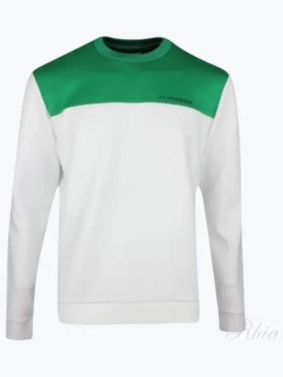 Jeff Crew Neck Sweater Green White - J.LINDEBERG - BALAAN 2