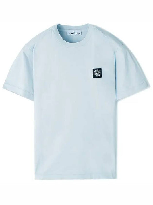 Logo Patch Short Sleeves T-Shirt Sky Blue - STONE ISLAND - BALAAN 2