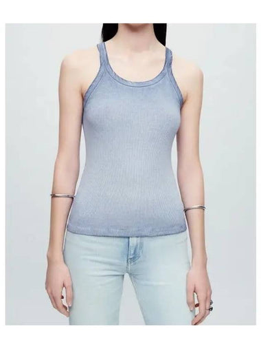 REDONE Women s ribbed tank gray haze BLUE - RE/DONE - BALAAN 1