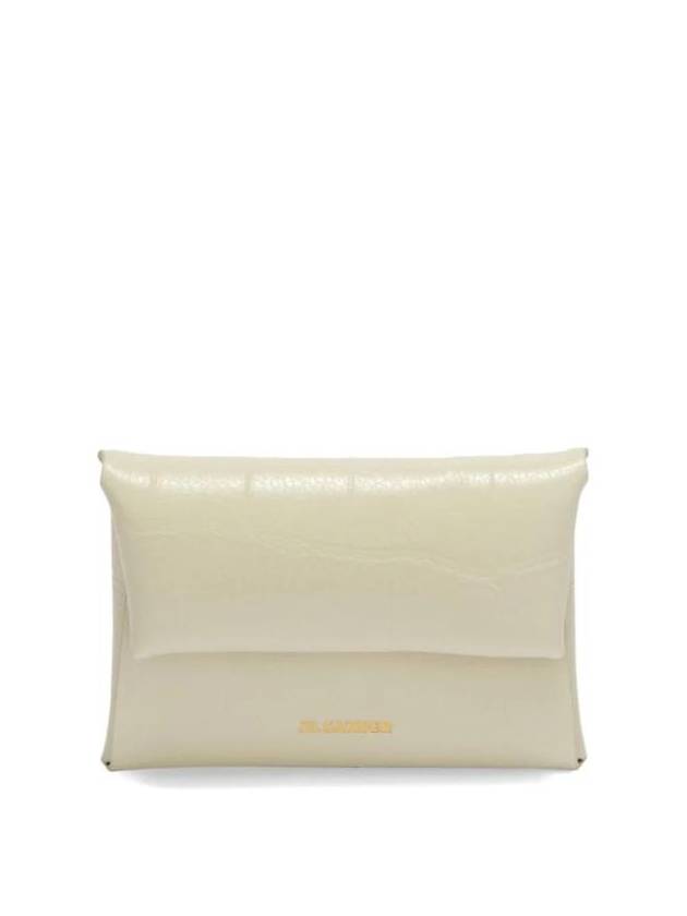 Logo Stamp Leather Card Wallet Chalk - JIL SANDER - BALAAN 1