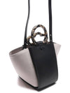 Silky Mini Riders Calf Leather Tote Bag Beige Black - MULBERRY - BALAAN 4