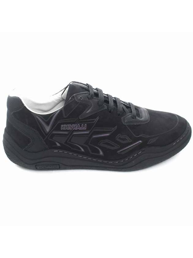 New Trainer Nubuck Low Top Sneakers Black - LANVIN - BALAAN 1