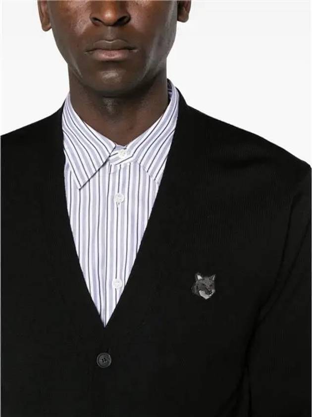 Bold Fox Head Patch Regular Cardigan Black - MAISON KITSUNE - BALAAN 3