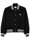 Satin Cotton Bomber Jacket Black - MAISON KITSUNE - BALAAN 2