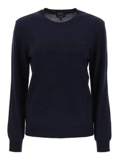 Philo Embroidered Logo Wool Knit Top Navy - A.P.C. - BALAAN 2