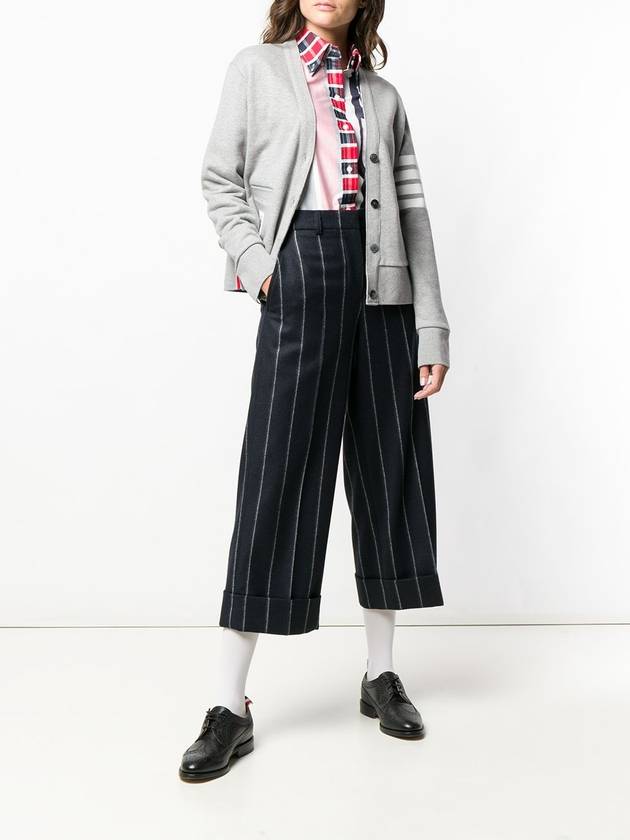 4-Bar Loopback Jersey Cardigan Light Grey - THOM BROWNE - BALAAN 3