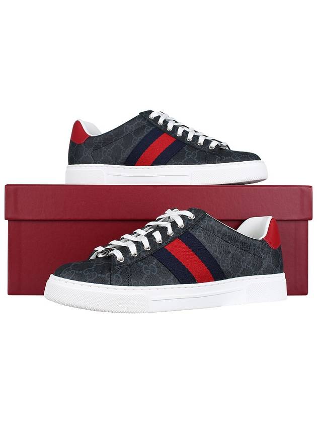 Ace Web GG Supreme Canvas Low Top Sneakers Black - GUCCI - BALAAN 11