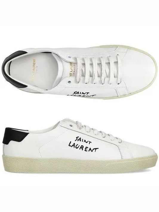 Court Classic Black Tab Low Top Sneakers White - SAINT LAURENT - BALAAN 2