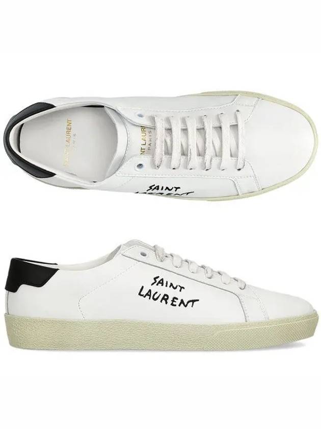 Court Classic Black Tab Low Top Sneakers White - SAINT LAURENT - BALAAN 2