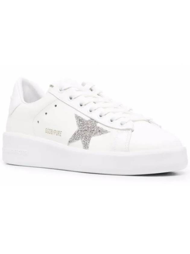 Pure Star Glitter Silver Low Top Sneakers White - GOLDEN GOOSE - BALAAN 3