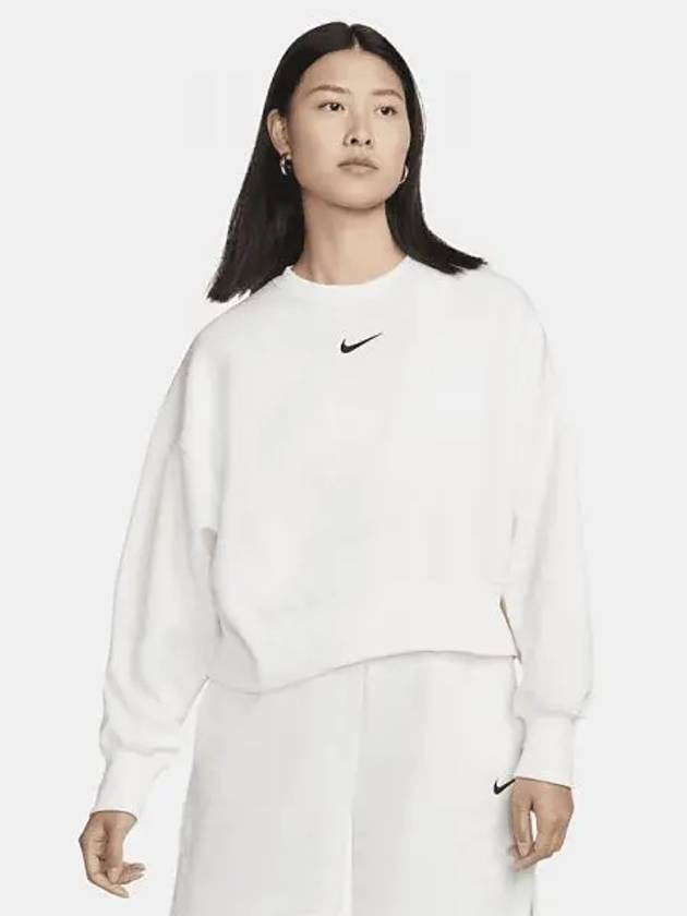 Phoenix Fleece Oversized Crew Neck Sweatshirt White - NIKE - BALAAN 2