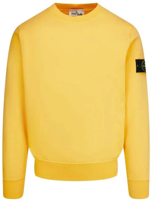 Wappen Patch Crew Neck Sweatshirt Yellow - STONE ISLAND - BALAAN 2