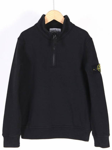 14A Kids Wapen Half Zip Up Sweatshirt Black 811661020 V0029 - STONE ISLAND - BALAAN 1