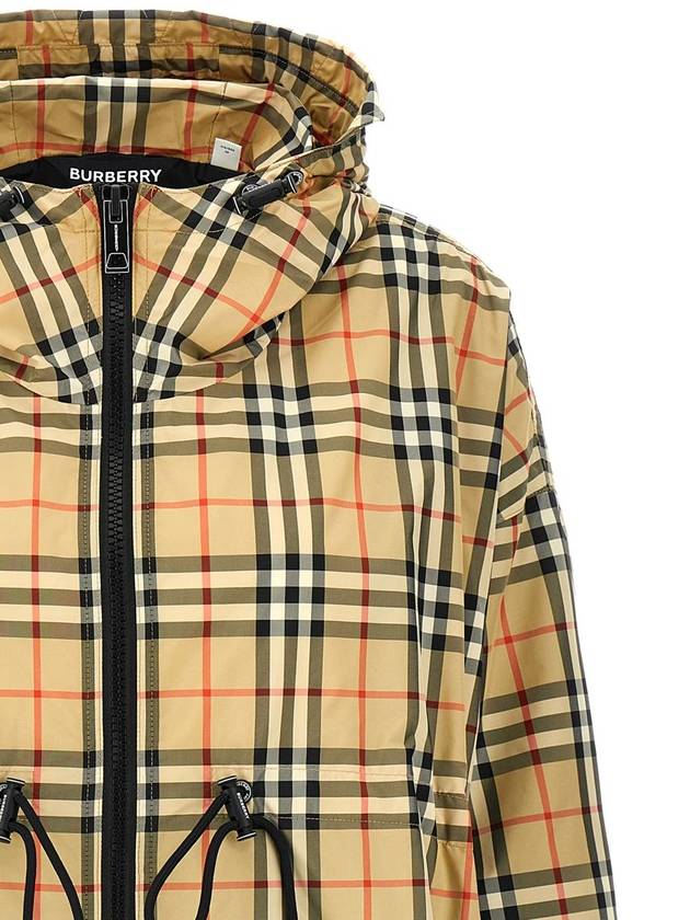 Women's Back-tone Check Zip-up Hooded Jacket Beige - BURBERRY - BALAAN 4