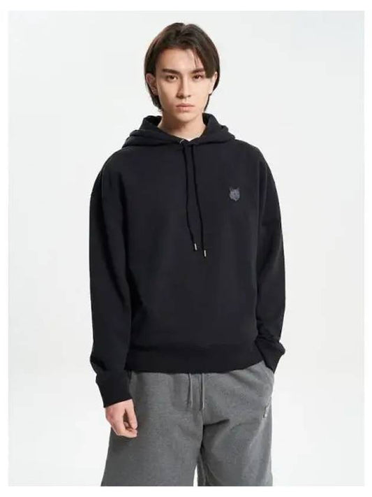 Men s Fox Head Patch Oversized Boxy Fit Hooded Sweatshirt Hoodie Black Domestic Product - MAISON KITSUNE - BALAAN 1