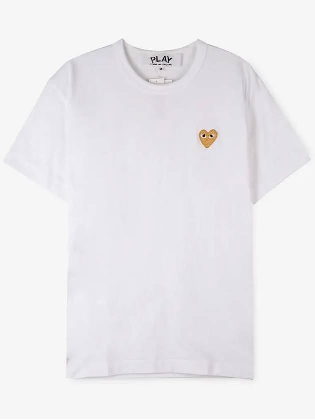 Comme des Gar ons Men s Gold Wappen White Short Sleeve T Shirt AZ T216 051 4 - COMME DES GARCONS PLAY - BALAAN 2