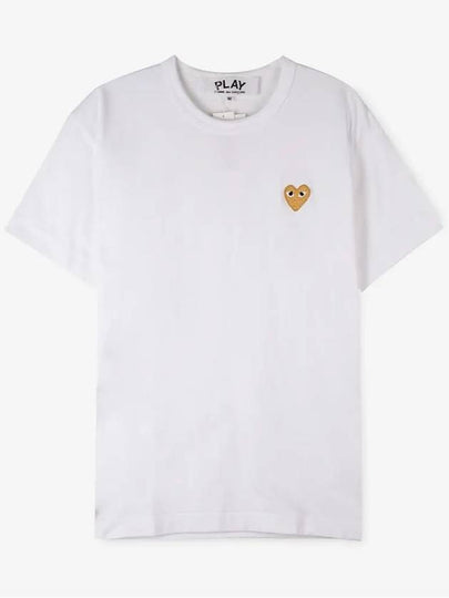 Comme des Gar ons Men s Gold Wappen White Short Sleeve T Shirt AZ T216 051 4 - COMME DES GARCONS PLAY - BALAAN 2