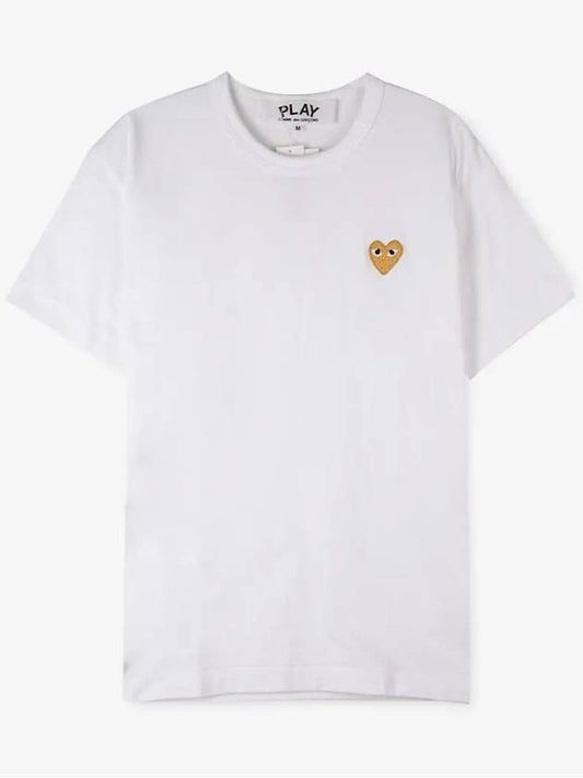 Comme des Gar ons Men s Gold Wappen White Short Sleeve T Shirt AZ T216 051 4 - COMME DES GARCONS PLAY - BALAAN 2