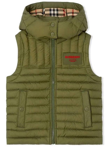 Kids Horseferry Logo Patch Vest Padded Khaki 8057045 - BURBERRY - BALAAN 1