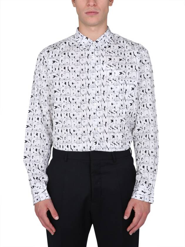 All-Over Print Long-Sleeved Shirt White - COMME DES GARCONS - BALAAN 2