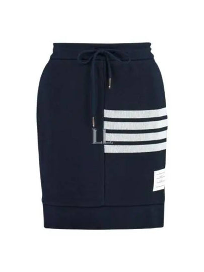 Double Face 4 Bar Knit Mini A Line Skirt Navy - THOM BROWNE - BALAAN 2