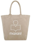 Yenky Embroidered Logo Large Shopper Tote Bag Beige - ISABEL MARANT - BALAAN 2