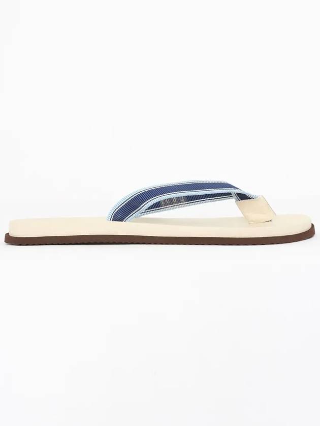 Rubber Flip Flops Blue Cream - BRUNELLO CUCINELLI - BALAAN 3