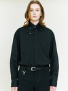Organic cotton collar strap relaxed fit shirt black - S SY - BALAAN 1