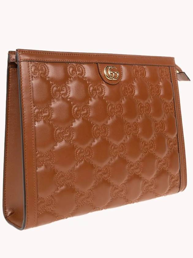 GG Matelasse Clutch Bag Brown - GUCCI - BALAAN 3