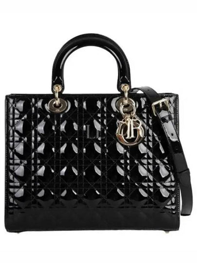 Lady Large Patent Tote Bag Black - DIOR - BALAAN 2