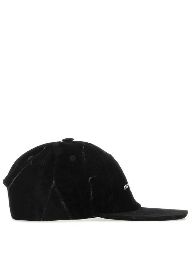 BLACK Black velvet baseball cap 570194WP0120 1000 - STELLA MCCARTNEY - BALAAN 3