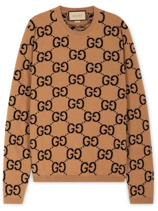 GG Wool Jacquard Knit Top Camel - GUCCI - BALAAN 4