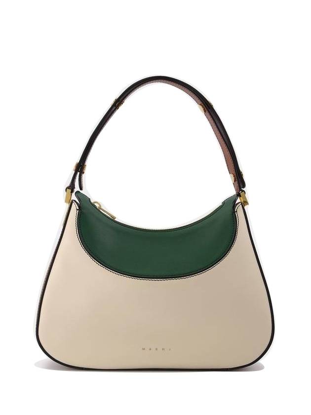 Two-Tone Milano Leather Small Shoulder Bag White - MARNI - BALAAN 1