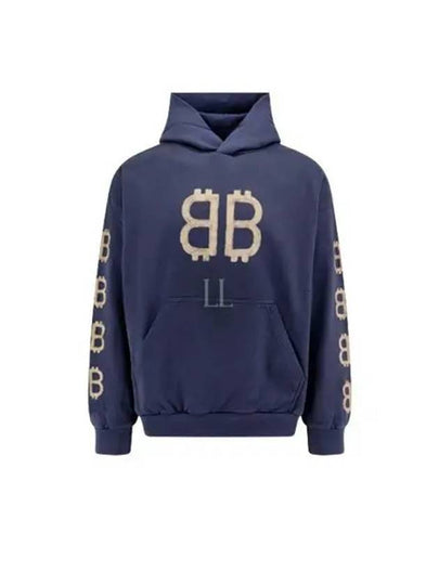 Crypto Medium Fit Hoodie Blue - BALENCIAGA - BALAAN 2