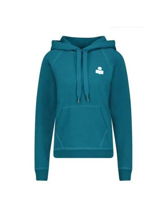 Malibu Logo Print Hooded Top Teal - ISABEL MARANT - BALAAN 1