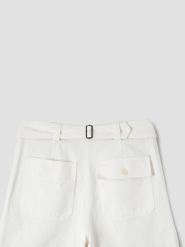 MHL Cinch Back Straight Pants Off White - MARGARET HOWELL - BALAAN 4