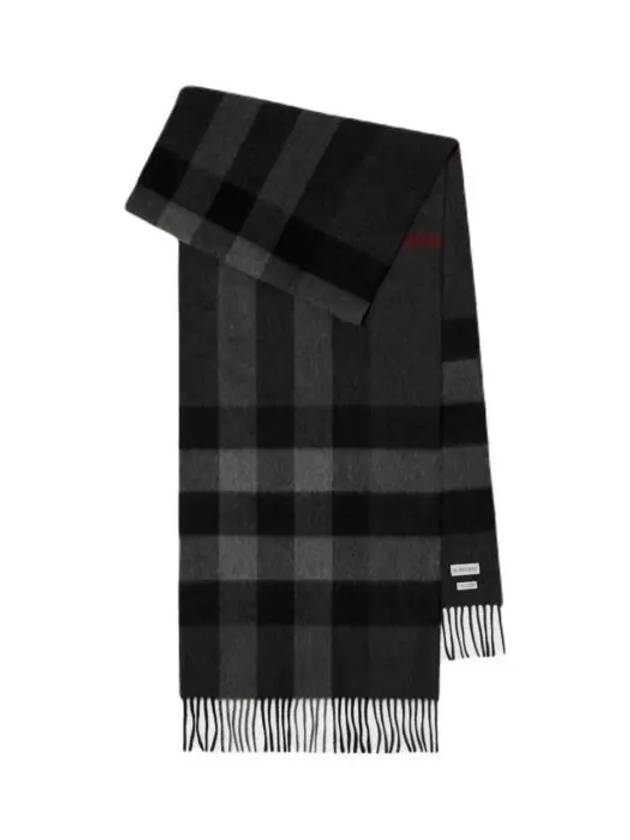 Iconic Check Cashmere Scarf Grey - BURBERRY - BALAAN 2