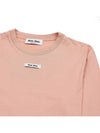 Cotton Long Sleeve T-Shirt Powder Pink - MIU MIU - BALAAN 4