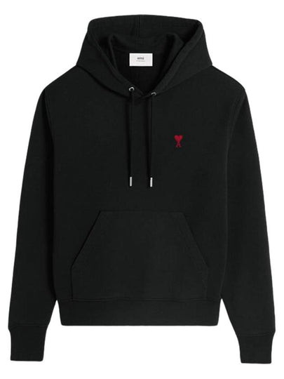 Red Heart Logo Classic Cotton Hoodie Black - AMI - BALAAN 2