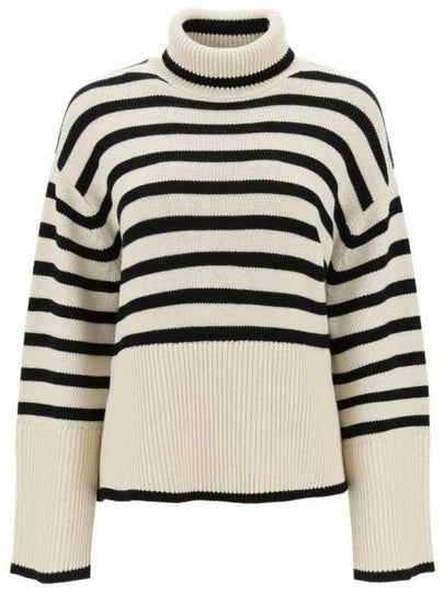 Signature Striped Turtleneck Light Sand - TOTEME - BALAAN 2