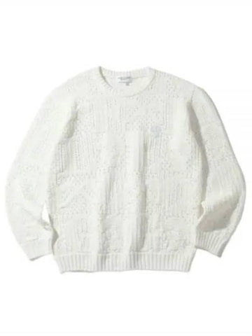 Quartz Patterned Crew Knit Top White - MARK & LONA - BALAAN 1