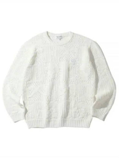 Quartz Patterned Crew Knit Top White - MARK & LONA - BALAAN 1