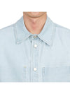 Back Logo Denim Cotton Long Sleeve Shirt Blue - WOOYOUNGMI - BALAAN 8