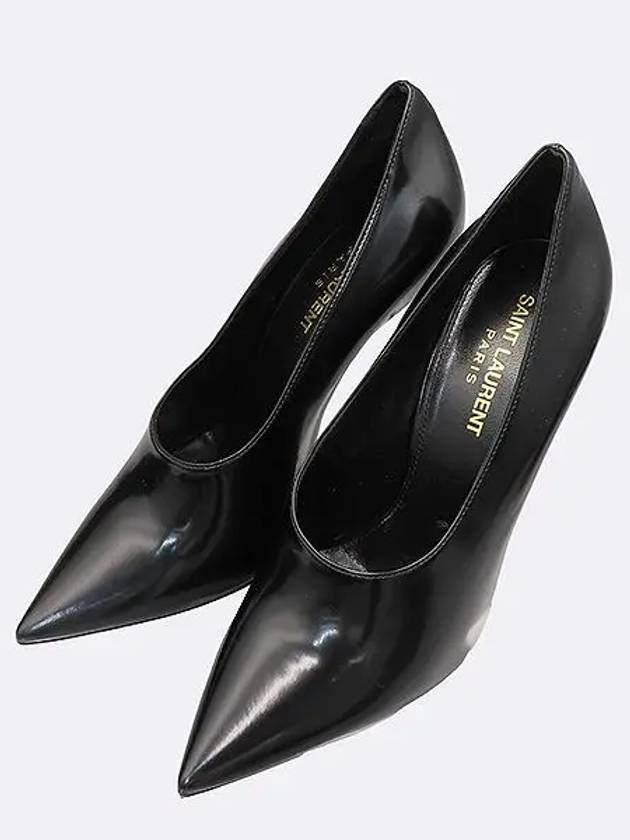 539991 Black Patent Teddy Stiletto Pump Heel Shoes 37 - SAINT LAURENT - BALAAN 5