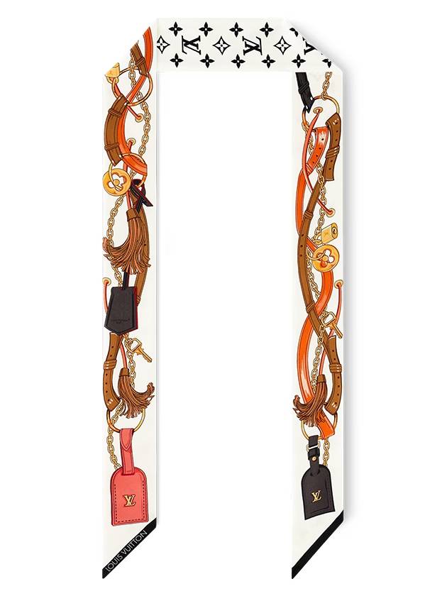 Flower And Straps BB Scarf White - LOUIS VUITTON - BALAAN 2