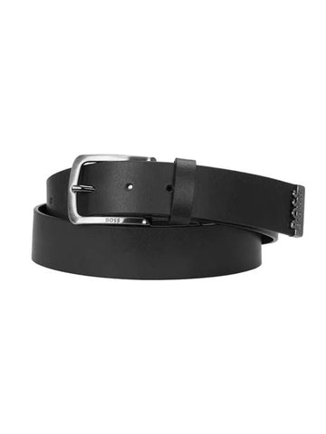 Metal Buckle Leather Belt Black - HUGO BOSS - BALAAN 1