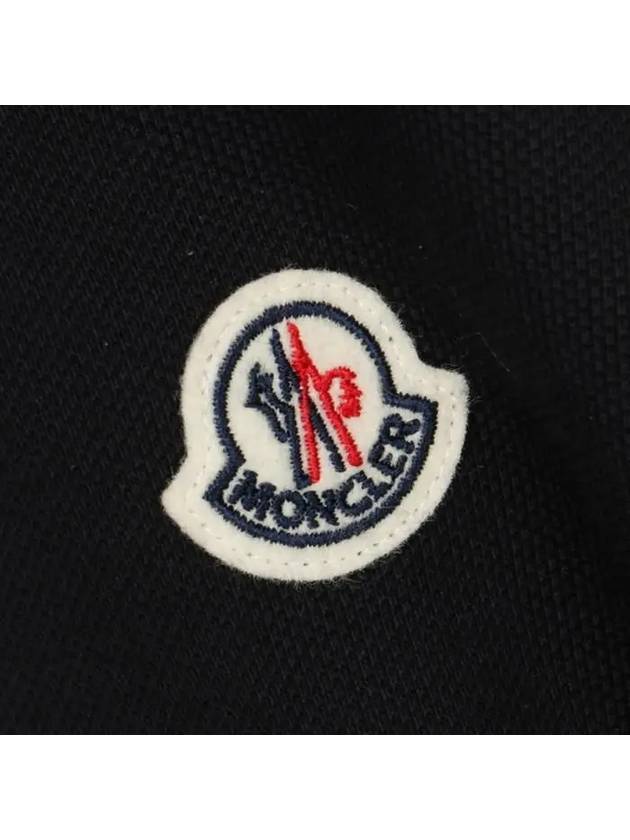 Logo Patch Cotton Polo Shirt Navy - MONCLER - BALAAN 4