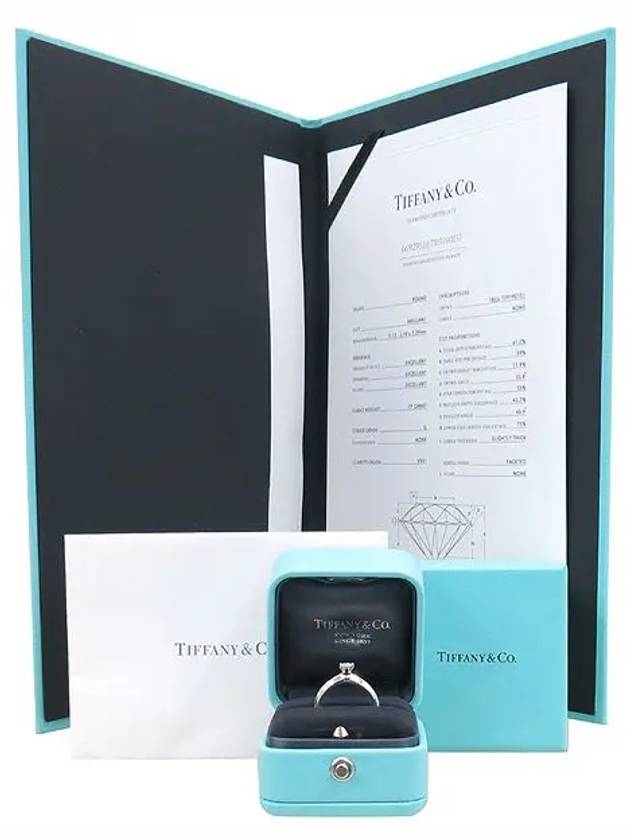 Tiffany PT950 Platinum 0 19CT Carat G Color VVS1 Diamond Wedding Ring No 10 - TIFFANY & CO. - BALAAN 2