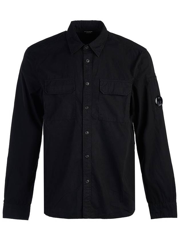 Gabardine Long Sleeve Shirt Black - CP COMPANY - BALAAN 2