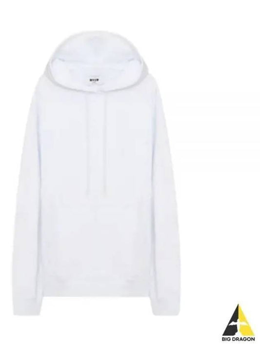 Maxi Logo Print Overfit Cotton Hoodie White - MSGM - BALAAN 2